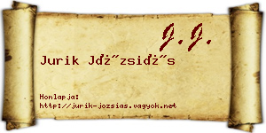 Jurik Józsiás névjegykártya